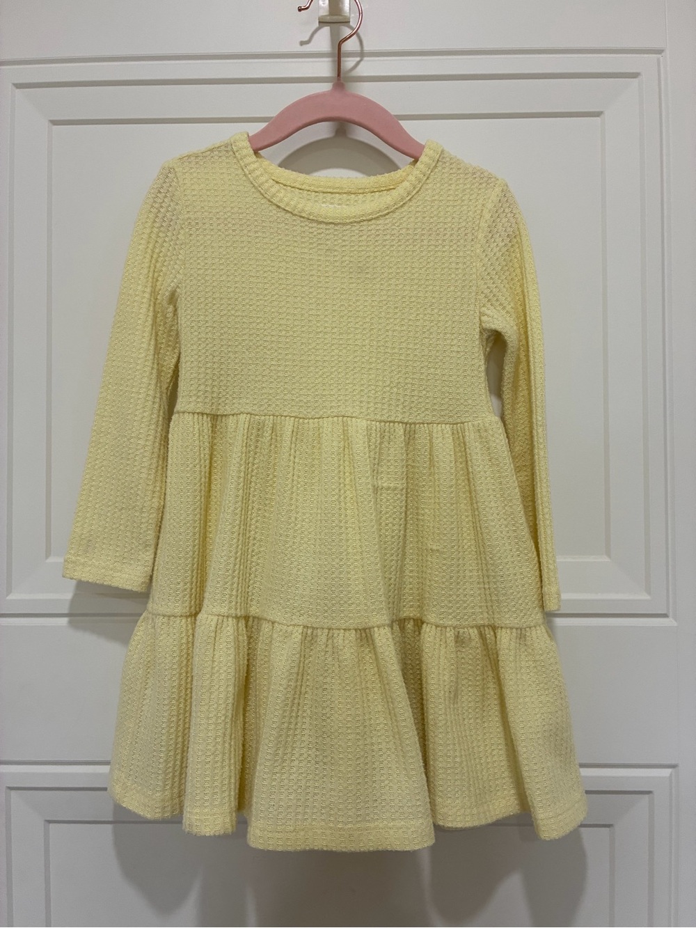 Epic Threads Pale Butter Yellow Tiered Long-Sleeve Girls Dress
